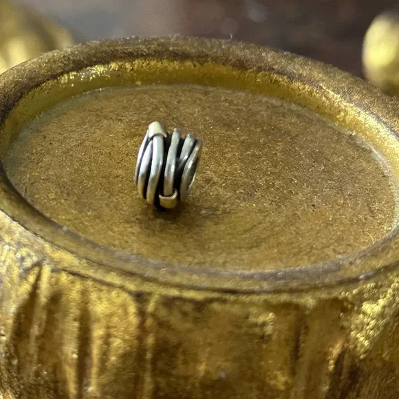 Pandora Two Tone 14K Gold Silver Twisted Rope Charm - Picture 4 of 15